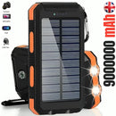 Solar Power Bank Waterproof Dual USB LED Portable Charger Battery Pack 9000000mAh