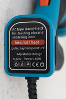 60W Automatic Tin-Feeding Electric Soldering Iron Adjustable Temp Fast Heat 220V