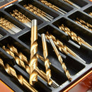 99Pc Titanium Coated HSS Drill Bit Set Metal Wood Plastic Twist Bits With Case