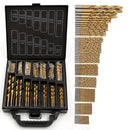 99Pc Titanium Coated HSS Drill Bit Set Metal Wood Plastic Twist Bits With Case