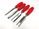 4Pc Wood Chisel Set Bevel Edge Woodworking Carpentry Hand Tools 1/4 1/2 3/4 1"