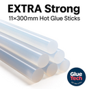 EXTRA strong HOT MELT GLUE STICKS for hard-to-bond surfaces Transparent 11 mm x 300mm