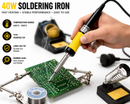 40W Soldering Iron 240V UK Plug Long Life Tip Rubber Lead Duratool D03174