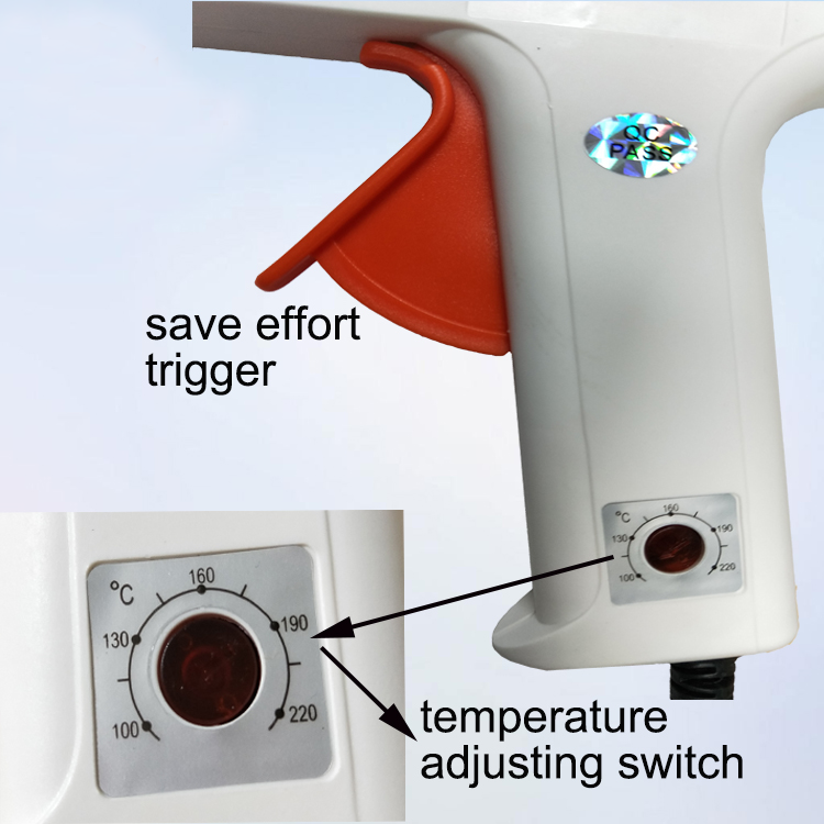 120W Professional Hot Glue Gun With Adjustable Thermostat (With 10 Sticks)